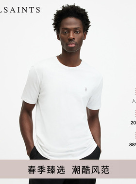 ALLSAINTS男士圆领T恤羊头刺绣上衣纯色内搭春季款男装M030JB