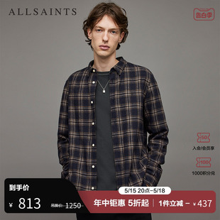 格子衬衫 秋季 长袖 ALLSAINTS男士 轻熟风高级感衬衣MS135X