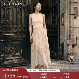 ALLSAINTS女士背心碎花裙优雅连衣裙ZENI修身长裙2026夏新款