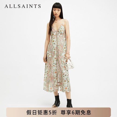 ALLSAINTS女士蕾丝吊带连衣裙