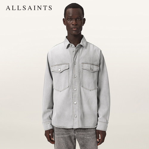 ALLSAINTS男士牛仔衬衫工装外套ALBIN复古水洗上衣2026秋新款