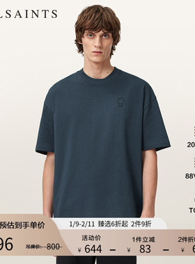 ALLSAINTS男士圆领短袖T恤宽松纯色休闲上衣2025秋新款M029JC