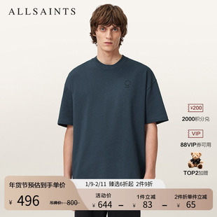 ALLSAINTS男士圆领短袖T恤宽松纯色休闲上衣2025秋新款M029JC