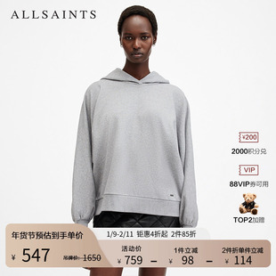 ALLSAINTS女士蝙蝠袖连帽卫衣宽松套头衫2025年秋季W078JB