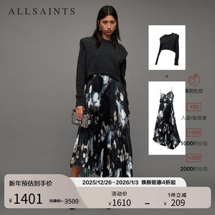 WD341Z 百褶吊带裙秋季 ALLSAINTS女士气质连衣裙两件套裙装 针织衫