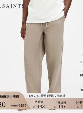 ALLSAINTS男士运动休闲裤子棉混纺宽松直筒长裤秋季MF080Y
