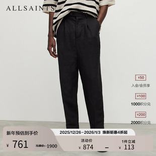 黑色锥形休闲裤 明星同款 秋季 中腰西裤 MM068Y ALLSAINTS男士