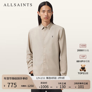 ALLSAINTS男士质感羊头衬衫商务通勤衬衣2025秋季新款M144SB