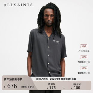 轻盈短袖 男装 衬衫 秋季 M158SB logo衬衣威夷衫 ALLSAINTS男士