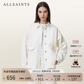 ALLSAINTS女士牛仔衬衫 夹克洋气毛边宽松外套2025年秋季 W007PC