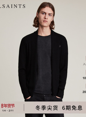 ALLSAINTS男士羊毛衫针织开衫外套羊头通勤休闲2025秋冬款M083KB