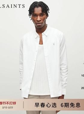 ALLSAINTS男士羊头刺绣衬衫休闲长袖衬衣纯色2025秋季M150SB