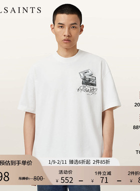 ALLSAINTS男士涂鸦短袖T恤音乐印花休闲上衣2025年秋季新款M019PD
