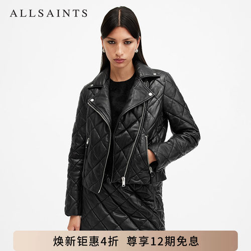 ALLSAINTS女士时尚纯色皮衣