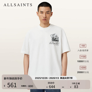 新款 T恤音乐印花休闲上衣2025年秋季 M019PD 涂鸦短袖 ALLSAINTS男士