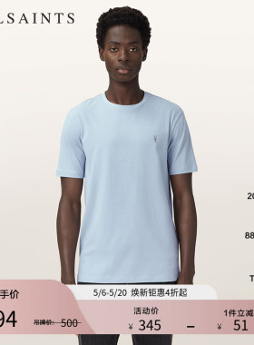 ALLSAINTS男士柔软羊头T恤圆领短袖百搭上衣2026年春季M030JB