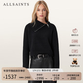 新款 ALLSAINTS女士卷边高领针织衫 羊驼毛混纺毛衣2025冬季 W105KD