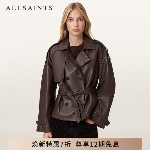 ALLSAINTS女士纯色皮衣