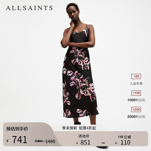 ALLSAINTS女士吊带连衣裙优雅花卉裙印花春季 W302DB 女装