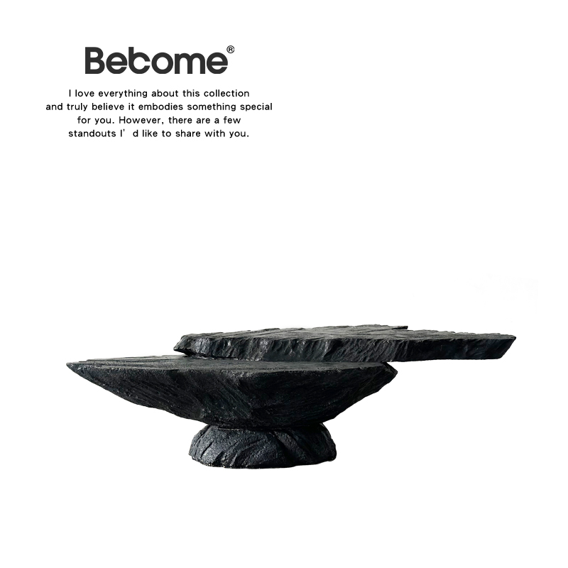 创意异形黑岩石茶几家具