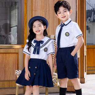 校服小学生统一班服幼儿园园服新款 儿.童毕业照服. 英伦风夏季 套装