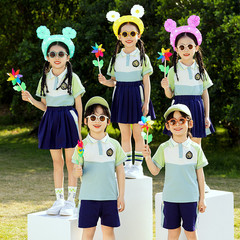 夏装学院风幼儿园园服小学生儿童校服班服精品运动套装潮徽章定制