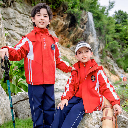 幼儿园园服冬装三件套小学生校服冲锋衣三合一套装春秋季儿童班服