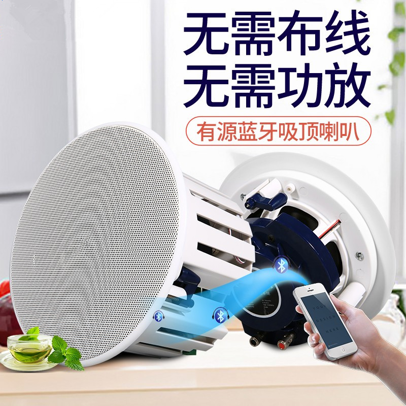 美国曼哈顿正品蓝牙无线吸顶音响店铺音箱家用喇叭立体环绕声a
