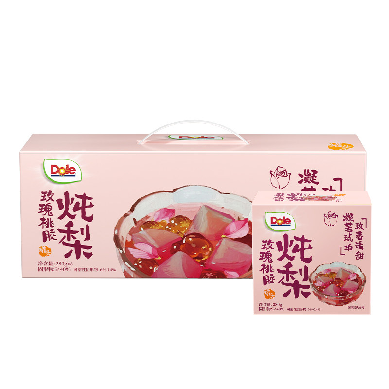 【Dole都乐炖梨玫瑰桃胶280g*6罐】即食果冻甜品滋补养生女性早餐,粮油调味/速食/干货/烘焙,速食粥,淘宝优惠券,粉丝福利购,淘宝优惠卷