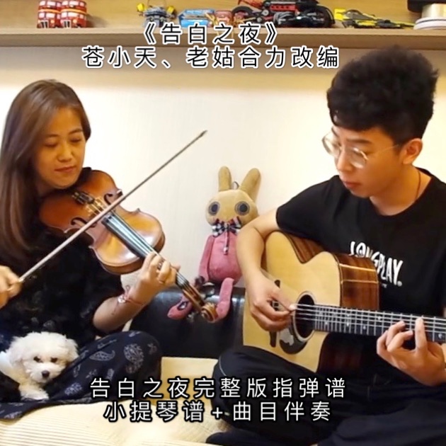 苍小天改编《告白之夜》完整版吉他谱 小提琴谱 曲子伴奏 老姑