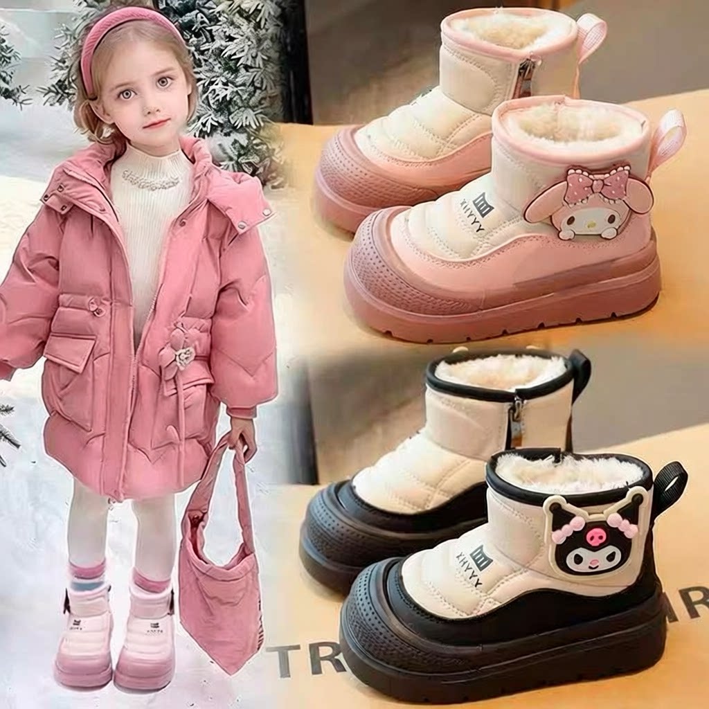 雪地靴冬季加绒保暖鞋女童棉靴男