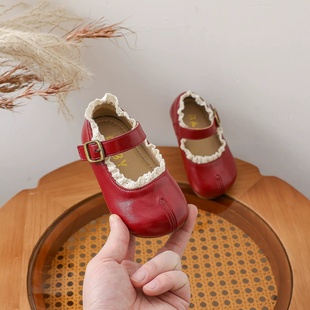 2026秋季一岁女宝宝公主鞋红色周岁鞋婴儿单鞋软底学步鞋女童皮鞋