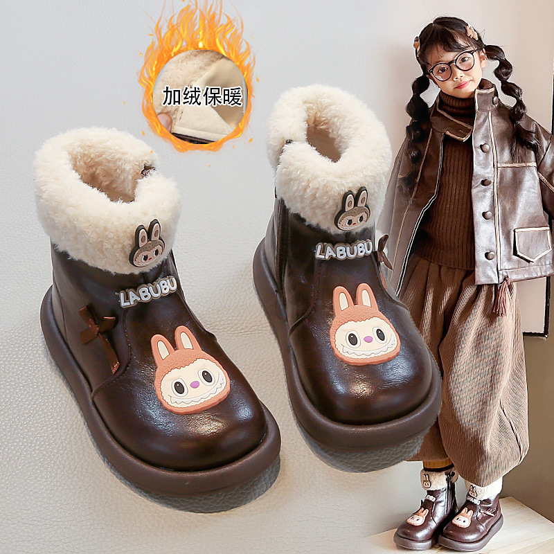 拉布布女童靴子儿童加绒