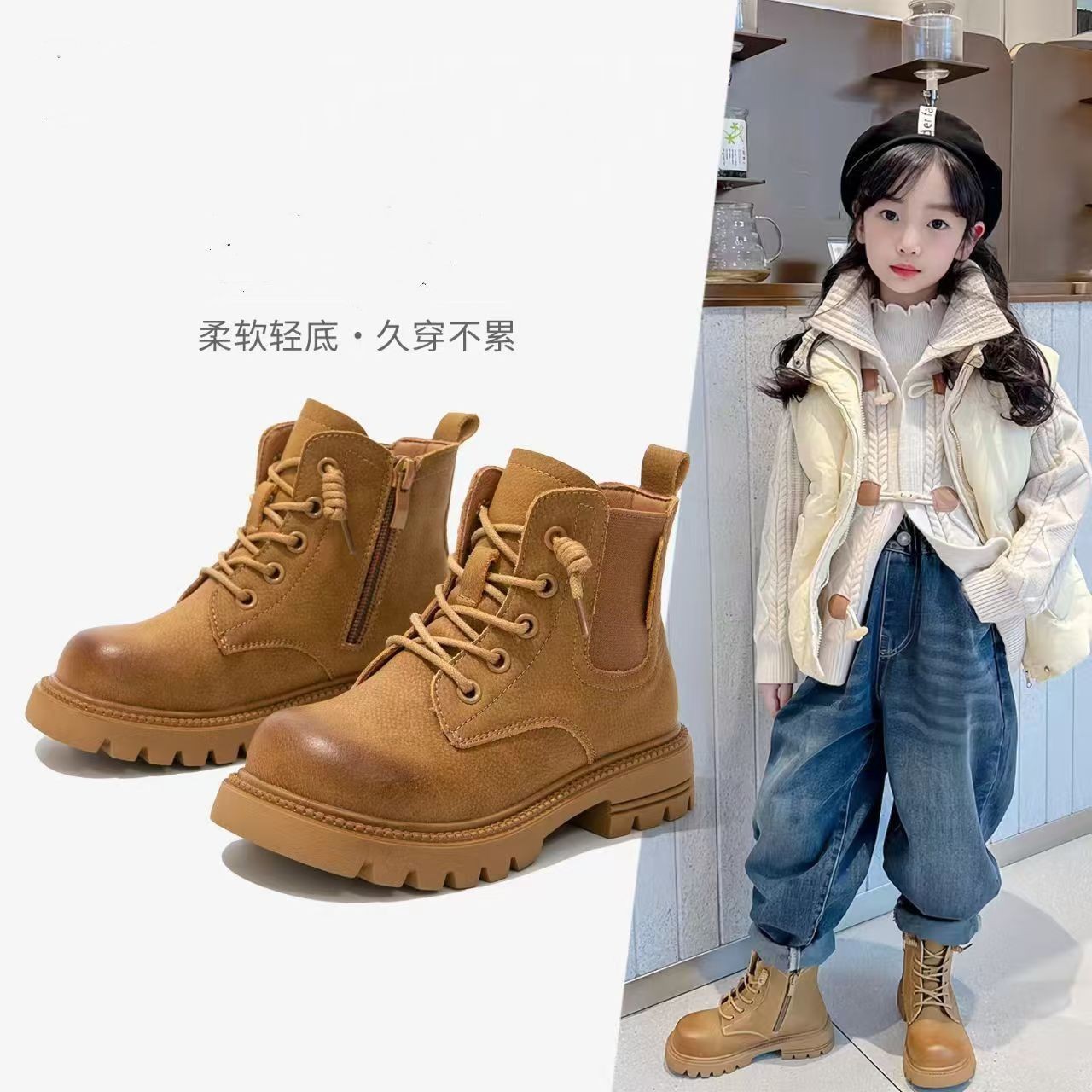 儿童马丁靴新款秋冬季大黄靴女童