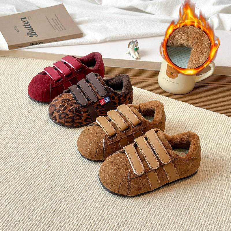 儿童加绒棉鞋2025秋冬新款女童纯色皮面防滑板鞋男童魔术贴休闲鞋,童鞋/婴儿鞋/亲子鞋,棉鞋,淘宝优惠券,粉丝福利购,淘宝优惠卷
