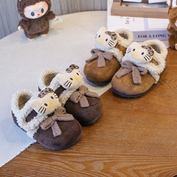 女童可爱结毛毛口短靴2025年冬季加绒加厚小猫博肯棉鞋保暖鞋,童鞋/婴儿鞋/亲子鞋,棉靴,淘宝优惠券,粉丝福利购,淘宝优惠卷