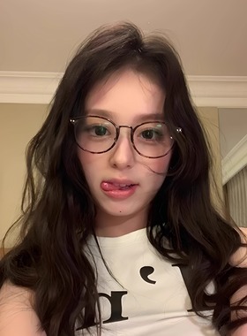 Eyedo潮款眼镜近视女可配度数灰玳瑁素颜神器显脸小平光眼睛框架