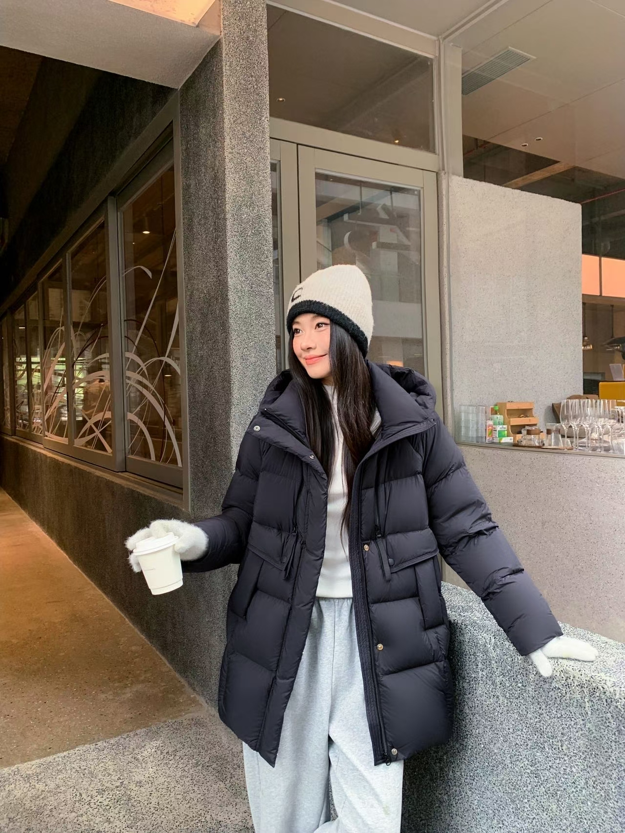 依佰思特爆款2025秋冬新款时尚百搭韩版中长款羽绒服保暖厚外套女