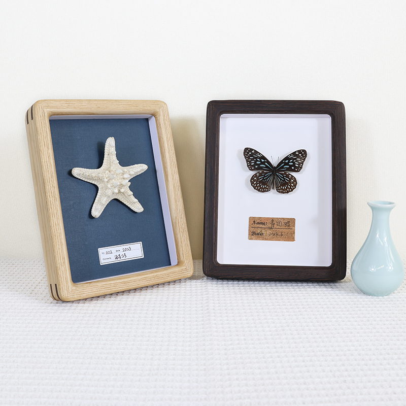 榫卯摆相实木框柚木中空圆角