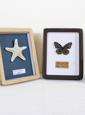 中空实木榫卯圆角相框8寸照片A4方形胡桃木标本2.5CM摆台挂墙定制