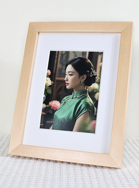 简约实木摆台相框5678A4寸照片装裱带卡纸挂墙防潮背板影楼画册用