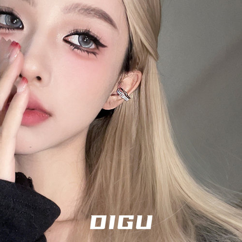 气质小巧简约镶钻耳夹小众设计感
