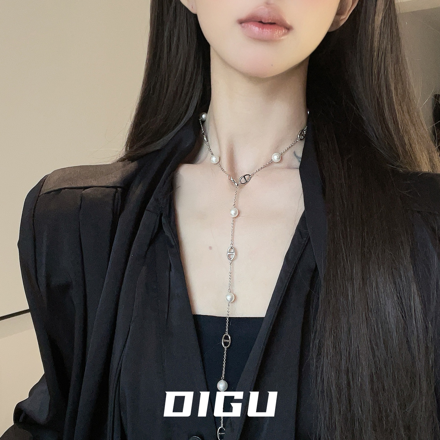 多种戴法小猪鼻子珍珠项链法式