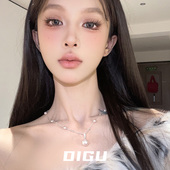 DIGU轻奢满天星珍珠链条项链女法式 气质优雅高级感颈链百搭锁骨链