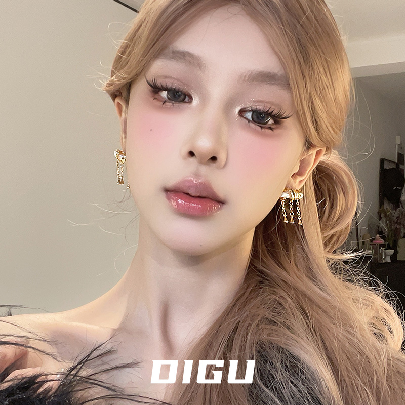 独特巴洛克天然异形珍珠流苏耳环