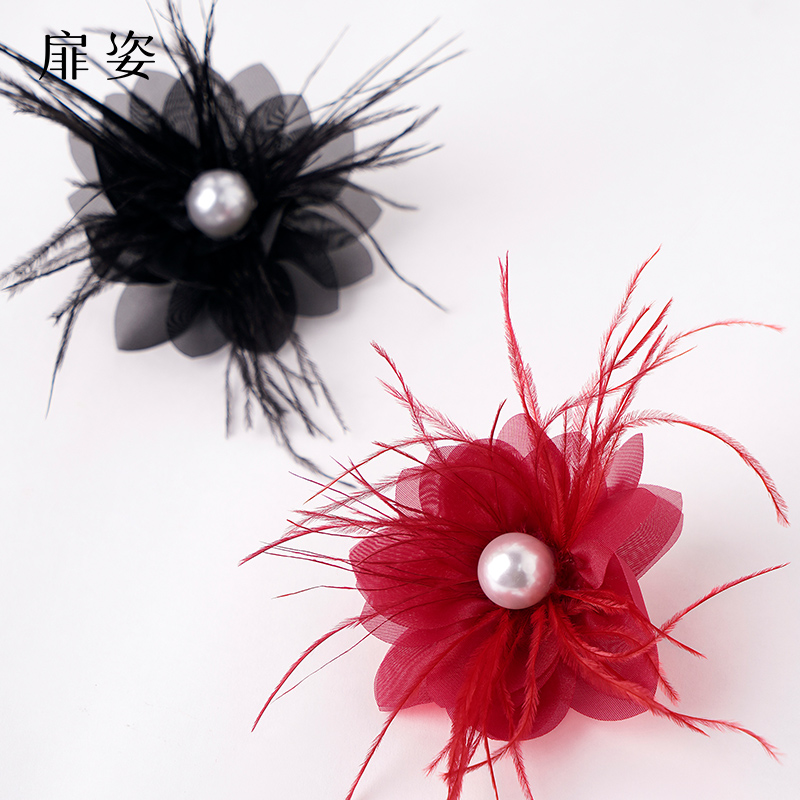 扉姿时尚头饰舞蹈发饰白搭珍珠头花F008