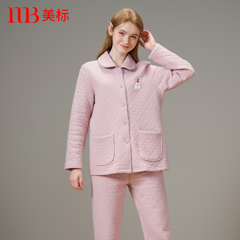 美标保暖女士空气层家居服