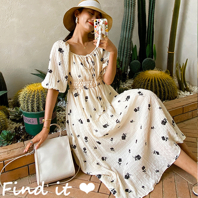 连衣裙小个子法式复古气质长裙