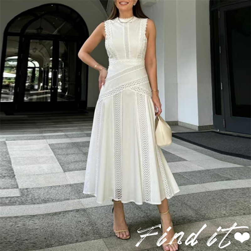 法式简约复古风新款收腰连衣裙