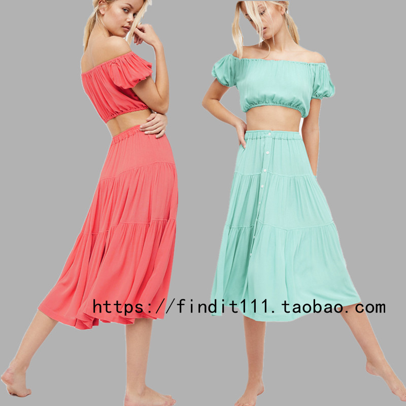 高腰半身裙两件套连衣裙